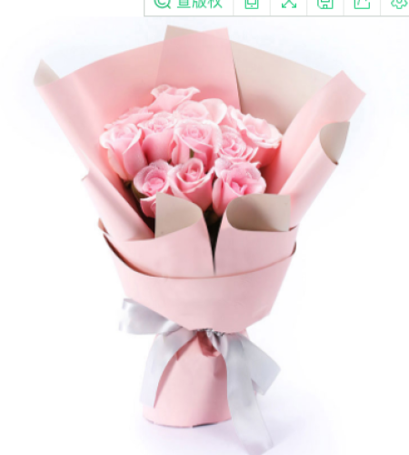 俏佳人--11枝精品粉玫瑰，搭配适量情人草装饰
