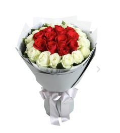 浪漫爱情--红玫瑰12枝，白玫瑰17枝