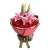 幸福典藏－－红康乃馨29枝，多头粉色香水百合2枝