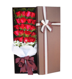 爱如磐石--19枝红玫瑰花盒