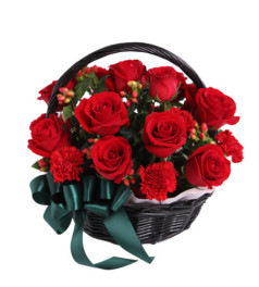 热切期盼--红玫瑰12枝，红康乃馨12枝