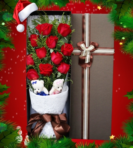 圣誕同行-11枝紅玫瑰禮盒