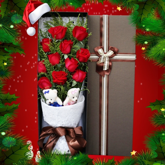 圣诞同行-11枝红玫瑰礼盒
