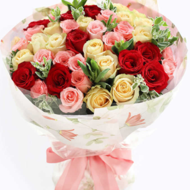 所有的爱--红玫瑰11枝、香槟玫瑰19枝、戴安娜粉玫瑰20枝