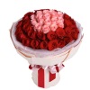 爱上你的那一刻－－玫瑰50枝：戴安娜粉玫瑰19枝，红玫瑰31枝