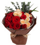 甜蜜爱情--红玫瑰11枝，香槟玫瑰8枝，火炬3枝