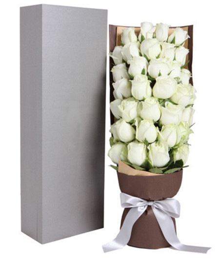 初见的美好--精品玫瑰礼盒:白玫瑰33枝