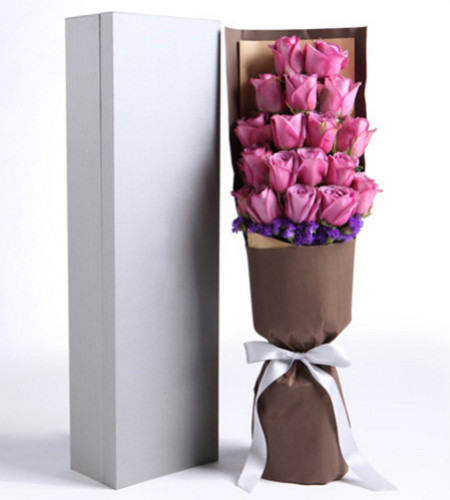 我的承诺--精品玫瑰礼盒:紫玫瑰19枝
