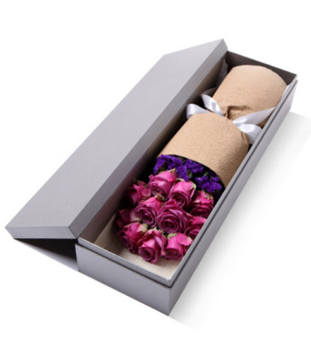 默默的祝福--精品玫瑰礼盒,紫玫瑰11枝