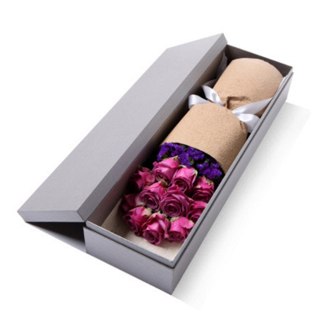 默默的祝福--精品玫瑰礼盒,紫玫瑰11枝