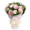 生日快乐－－粉佳人粉玫瑰6枝，白玫瑰6枝
