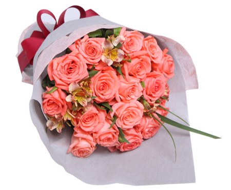 梦想成真--粉玫瑰18枝