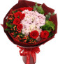 眼底柔情--9枝红玫瑰、2枝粉绣球
